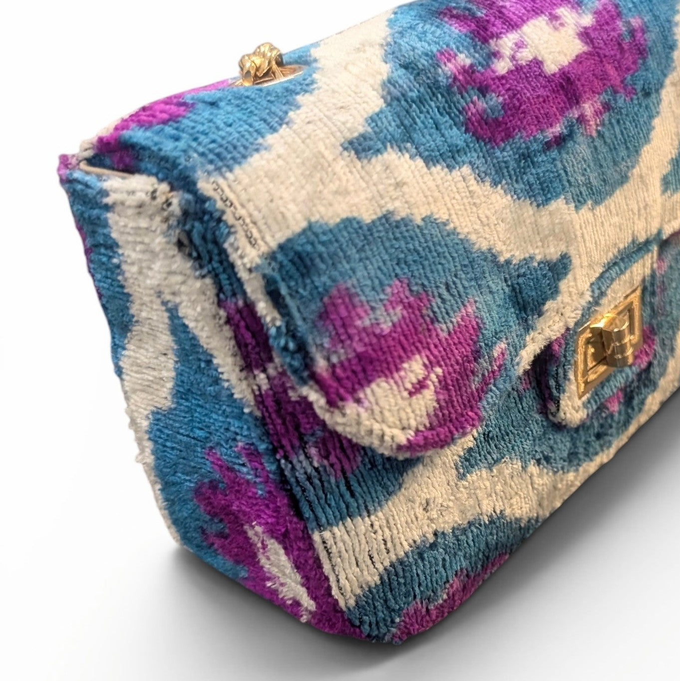 IKAT VELVET CLUTCH KATE - Black White