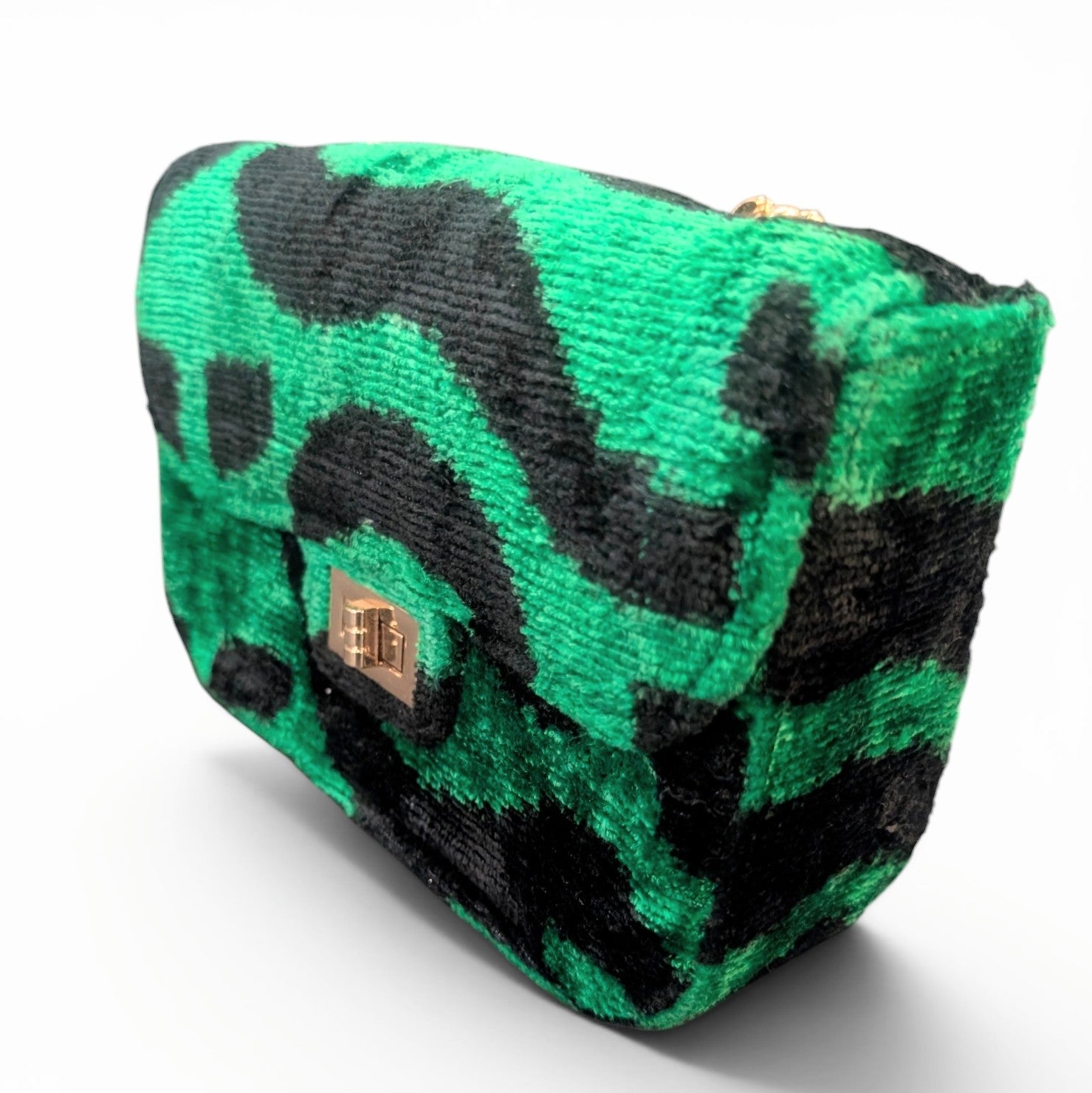 IKAT VELVET CLUTCH KATE - Black White