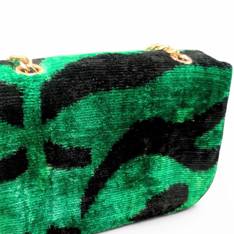 IKAT VELVET CLUTCH KATE - Black White