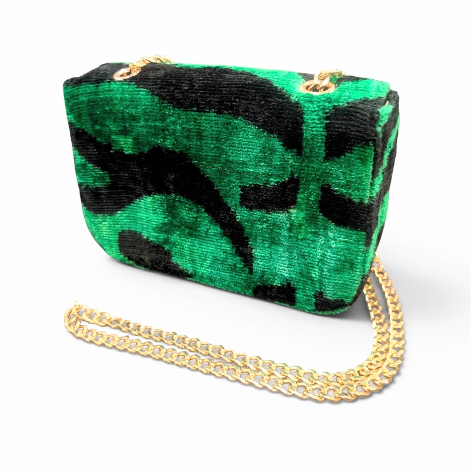 IKAT VELVET CLUTCH KATE - Black White