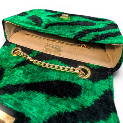 IKAT VELVET CLUTCH KATE - Black White