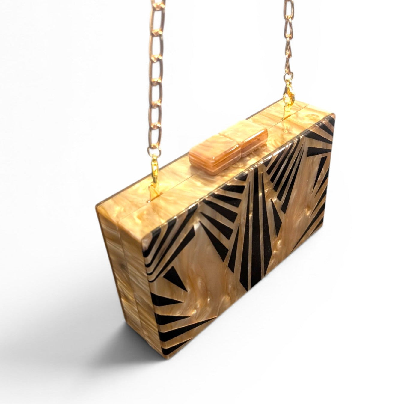 ACRYLIC BOX CLUTCH Art Deco