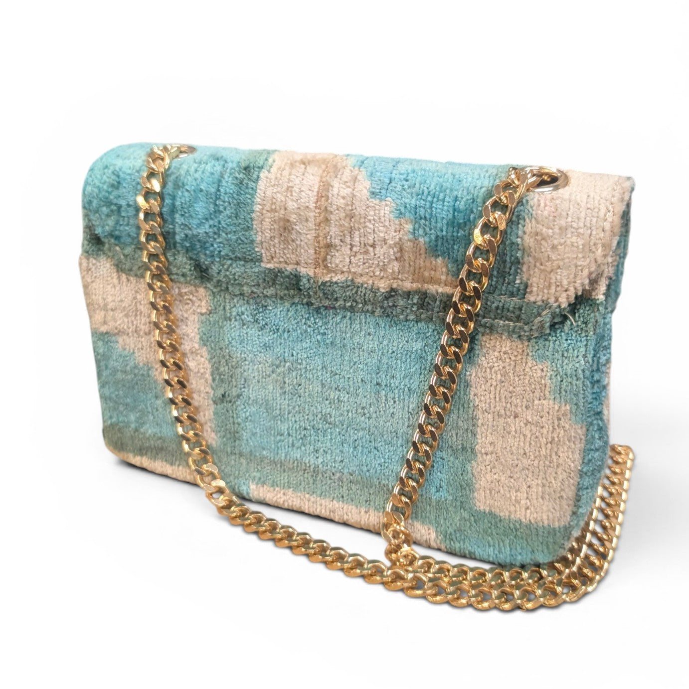 IKAT VELVET CLUTCH KATE - Black White