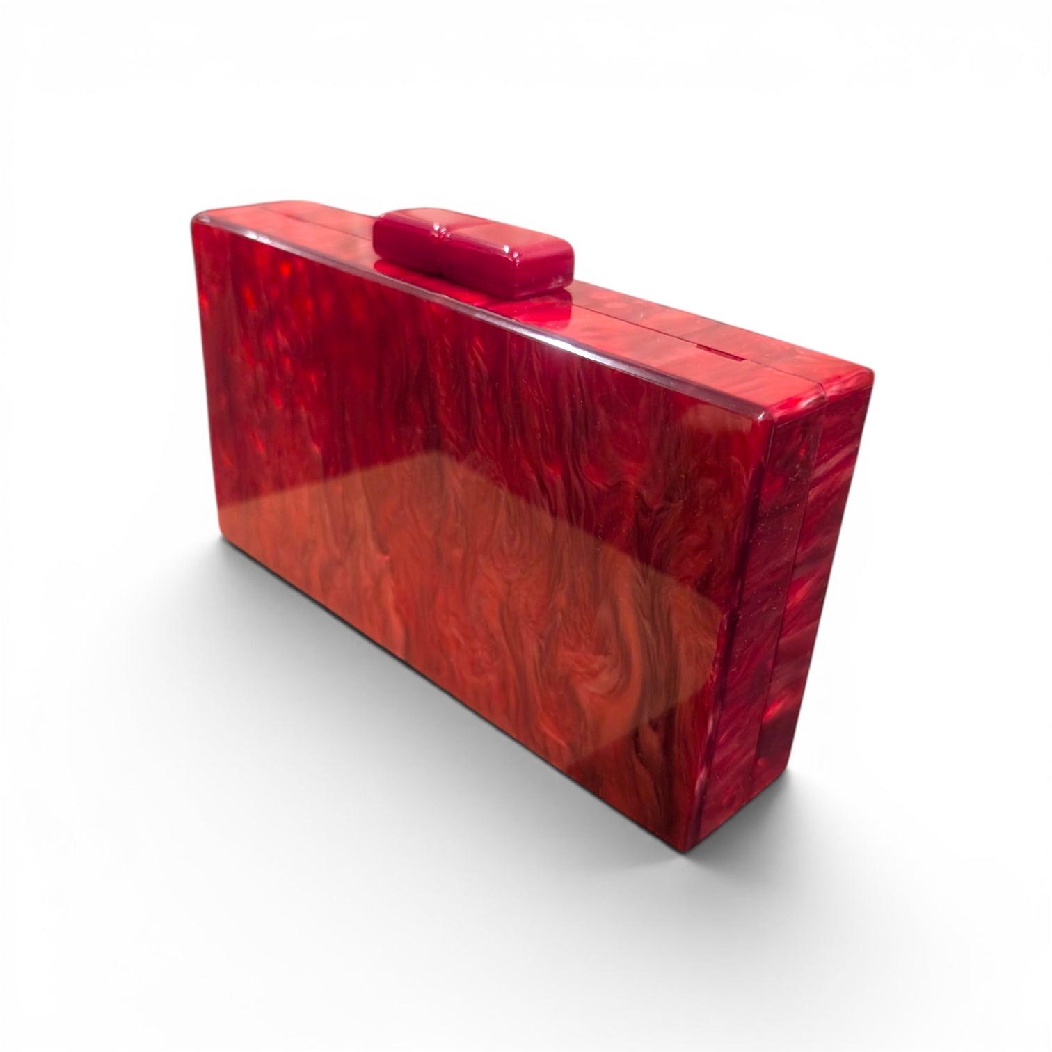 ACRYLIC BOX CLUTCH  Evil Eye Red