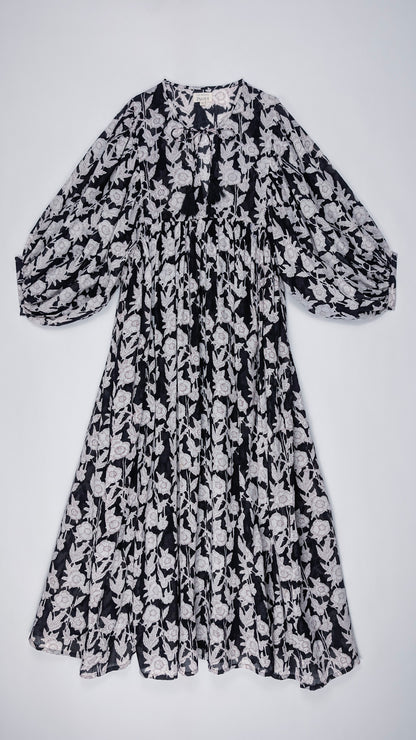 MAXI DRESS HANNAH Black Flower