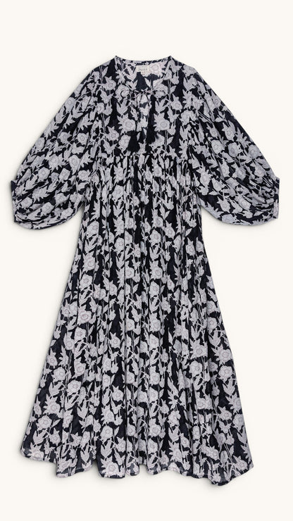 MAXI DRESS HANNAH Black Flower