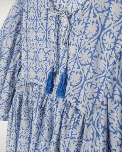 MIDI KLEID AVA Greek Blue