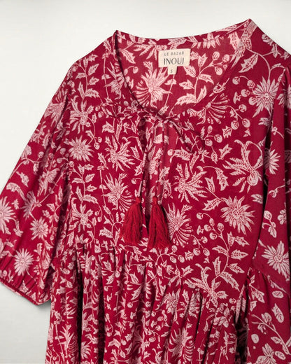 MIDI DRESS AVA Pomegranate