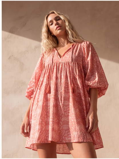 MINI DRESS LALA Coral Pink
