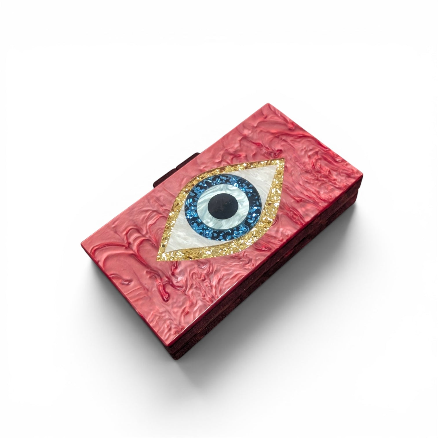 ACRYLIC BOX CLUTCH  Evil Eye Red